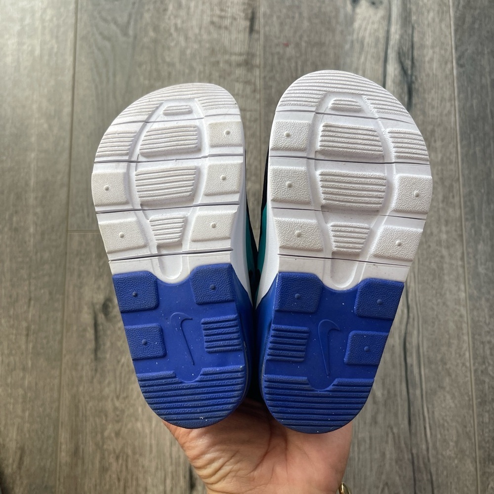 Nike Kids' Black & Teal Slip-On Sneakers with Neon Green Accents - Picture 6 of 7